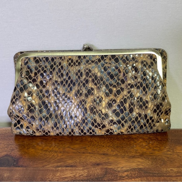 HOBO Handbags - HOBO The Original 100% Leather Wallet Clutch Faux Snakeskin